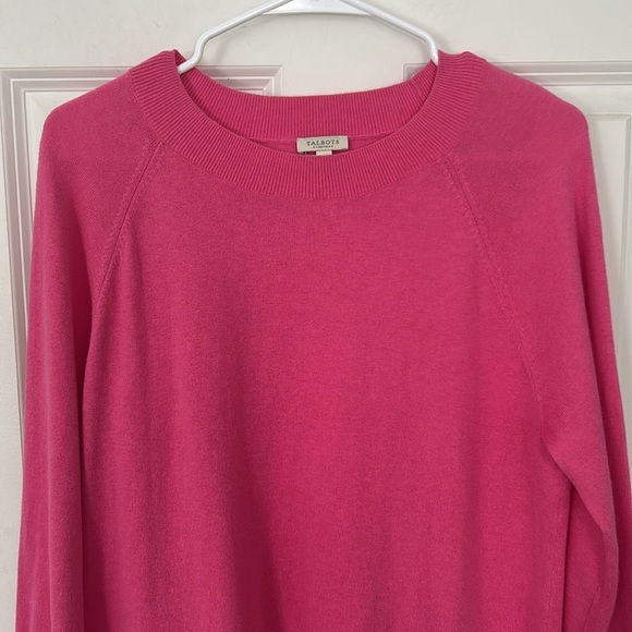 Talbots Pink Sweater size large petite crewneck, long sleeve - Picture 2 of 6